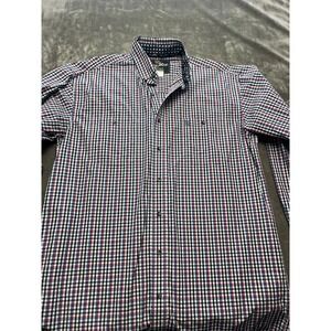 George Strait Collection by Wrangler‎ Plaid Long Sleeve Button Up Shirt Men's LG